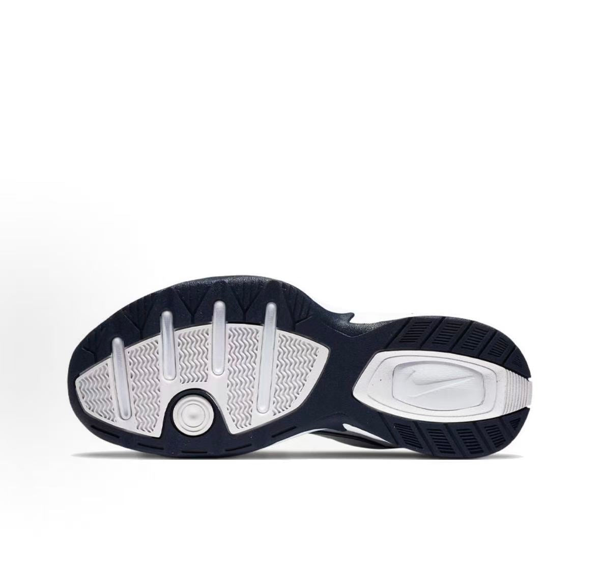 Nike Air Monarch White & Navy Sneakers | 415445-102
