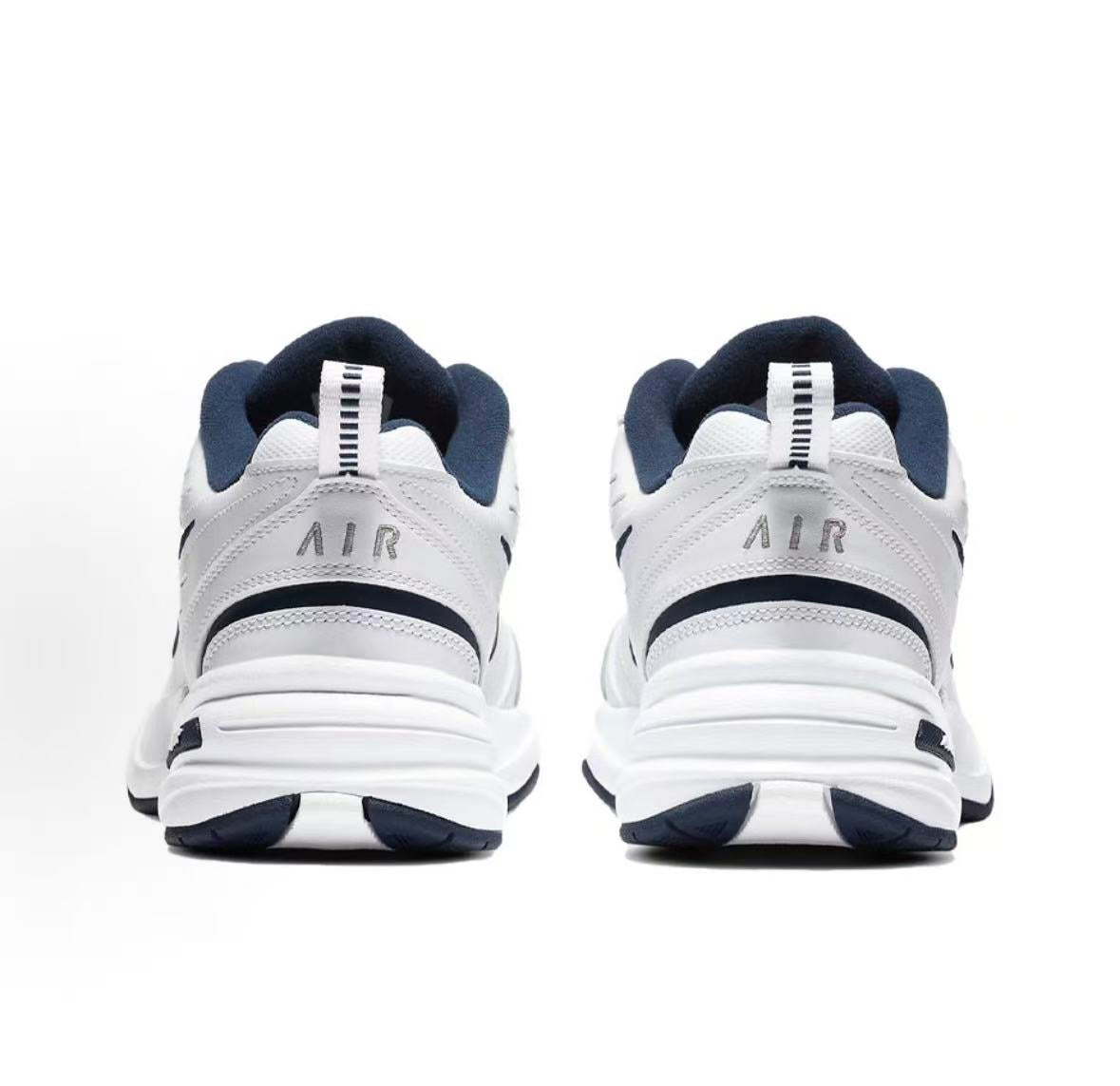 Nike Air Monarch White & Navy Sneakers | 415445-102