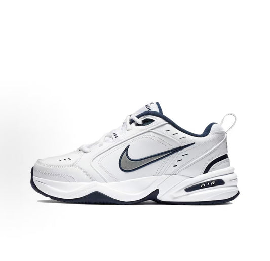 Nike Air Monarch White & Navy Sneakers | 415445-102