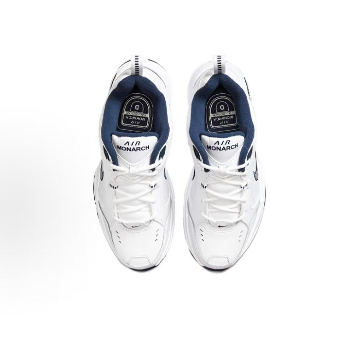 Nike Air Monarch White & Navy Sneakers | 415445-102