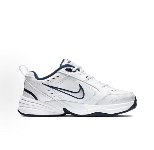 Nike Air Monarch White & Navy Sneakers | 415445-102